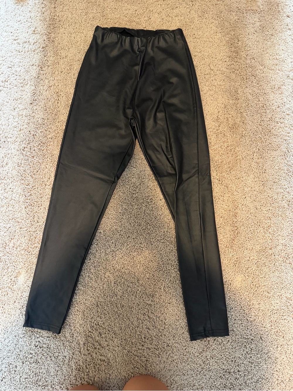 SHEIN Black Faux Leather Jogger Pants